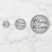 ANY Birthday Cheers Zwart Silver Faux Folie 3 Foto Confetti (Voorkanten)
