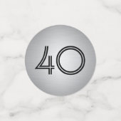 ANY Birthday Cheers Zwart Silver Faux Folie 3 Foto Confetti (Kleine voorkant)