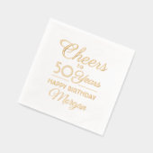 ANY Birthday juicht elegante klassieke script echt Folie Servetten (Links)