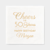 ANY Birthday juicht elegante klassieke script echt Folie Servetten (Voorkant)