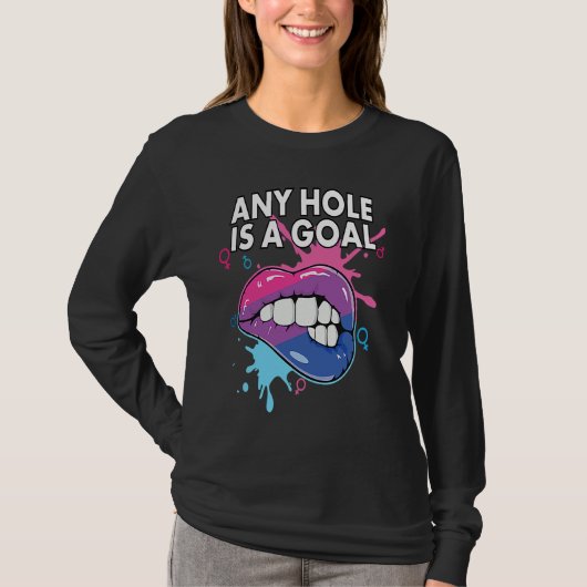 Any Hole Is A Goal Bisexual Rainbow Pride Bisexual T-shirt (Voorkant)