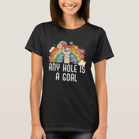 Any Hole Is A Goal Bisexual Rainbow Pride Bisexual T-shirt (Voorkant)
