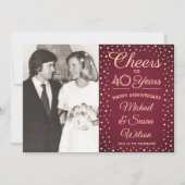 ANY Jubileum 2 Foto Cheers Bourgondië Gold Party Kaart (Voorkant)