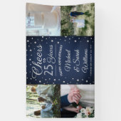 ANY Jubileum Cheers 4 Foto Navy Blauw en Wit Spandoek (Verticaal)