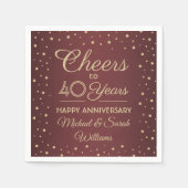 ANY Jubileum Cheers Bourgondië en Gouden Confetti Servet (Voorkant)