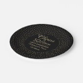 ANY Jubileum Cheers Zwart en Gouden Confetti Papieren Bordje (Gekanteld)