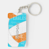 ANY team colors volleyball athlete photo Sleutelhanger (achterkant)