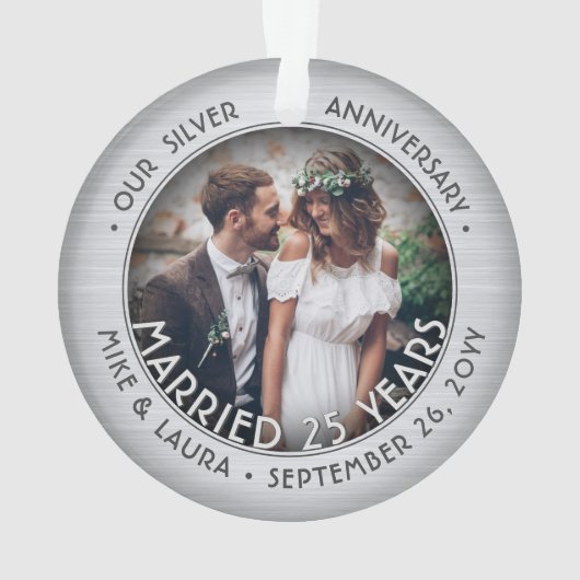 Any Text 2 Photo Silver 25e anniversaire de Mariag (dos)