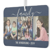 Any Text 4 Fotoscript Familie Navy Blauw & Wit Luchtverfrisser (Links)