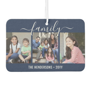Any Text 4 Fotoscript Familie Navy Blauw & Wit Luchtverfrisser