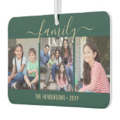 Any Text 4 Photo Script Familie Groen en Goud Luchtverfrisser (Links)