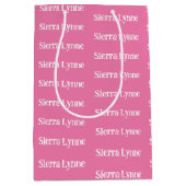 Any Text Name or Surname Personalized Pink Medium Cadeauzakje (Voorkant)
