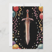 Any Year Swords Red Birthday Party Invitation (Dos)