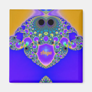 ANYA ~ Abstract patroon ~ Blue Paars Yellow ~ Magneet