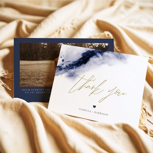 ANYA Boho Navy Carte de remerciements d'aquarelle 