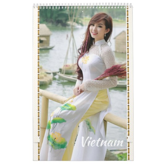 Ao Dai Traditional Vietnam Kalender (Hoes)