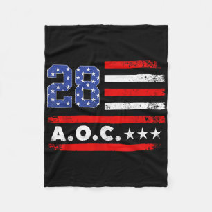 AOC 2028 A.O.C. 2028 voor President American Flag Fleece Deken