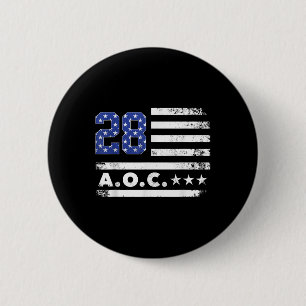 AOC 2028 A.O.C. 2028 voor President American Flag Ronde Button 5,7 Cm