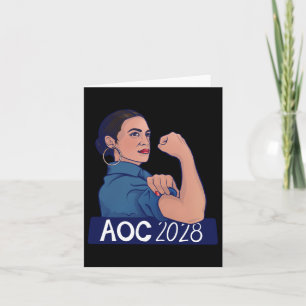 AOC 2028 Alexandria Ocasio Cortez 2028 Lange mouw Kaart