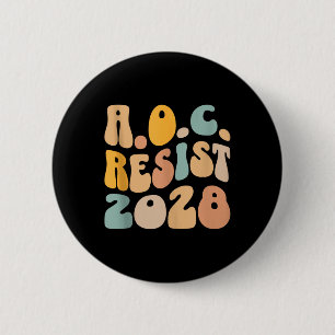 AOC 2028 voor President Resist Wavy Alexandria Oca Ronde Button 5,7 Cm