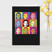 AOC Alexandria Ocasio-Cortez Retro  Pop Art Kaart (Gele Bloem)