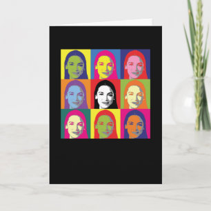 AOC Alexandria Ocasio-Cortez Retro Pop Art Kaart