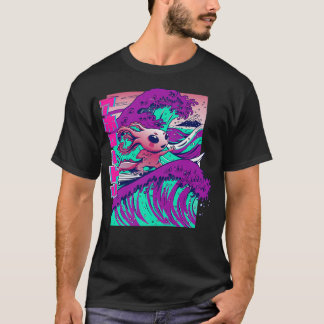 Aolotl, Cute Funny Surfing Aolotl, Kanji Waves Pre T-shirt