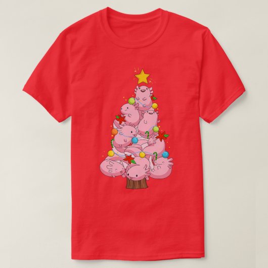 Aolotl Ornament met kerstbomen T-shirt (Design voorkant)