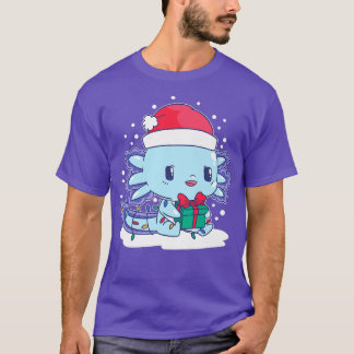 Aolotl Santa Hat Xmas Lights Cute Kawaii Aolotl Ch T-shirt