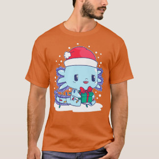 Aolotl Santa Hat Xmas Lights Cute Kawaii Aolotl Ch T-shirt