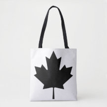 (AOP) Schouder Tas - Maple Leaf Black/White