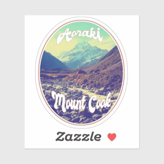Aoraki: Mount Cook, Mountain, New Zealand Sticker (Vel)