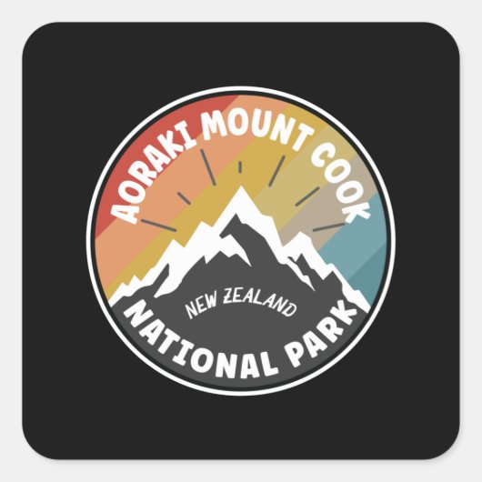 Aoraki Mount Cook National Park NZ Vierkante Sticker (Voorkant)