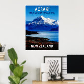 Aoraki New Zealand Travel Poster (Bureau à domicile)
