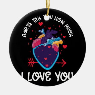 Aorta vertelt je hoeveel ik van je hou anatomisch keramisch ornament