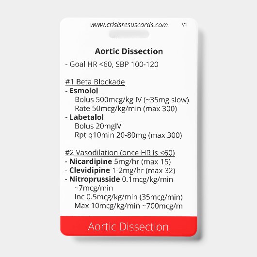 Aortadissectie en longbloeding badge (Voorzijde)