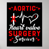 Aortic Heart Valve Surgery Survivor Heart Disease Poster (Voorkant)