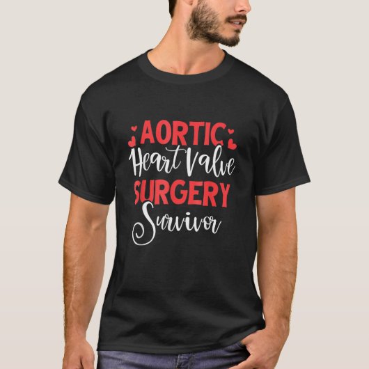 Aorttic Heart Surgery Survivor Hartziekte Awaren T-shirt (Voorkant)