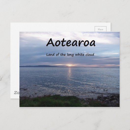 Aotearoa Land van de Long White Cloud Briefkaart (Voorkant / Achterkant)