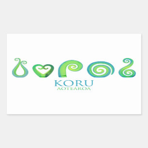 Aotearoa New Zealand Koru - Green Rechthoekige Sticker