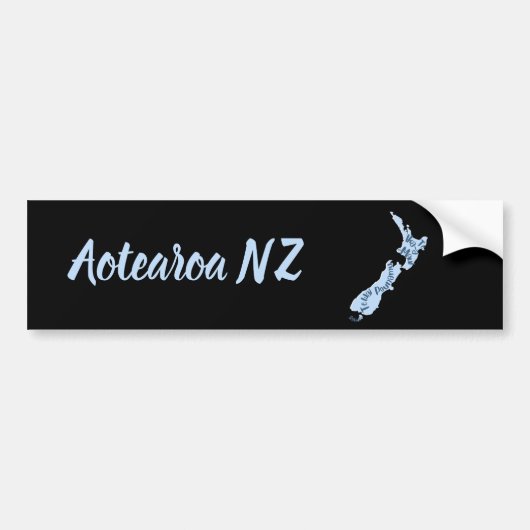 Aotearoa New Zealand Map, Māori Language Bumpersticker (Voorkant)