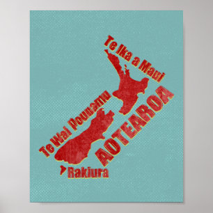 Aotearoa New Zealand Map Poster