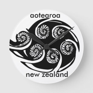 aotearoa - nieuw - zealand koru - ontwerp ronde klok