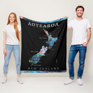 AOTEAROA NIEUW-ZEELAND KAART PAULA GOOI DEKEN