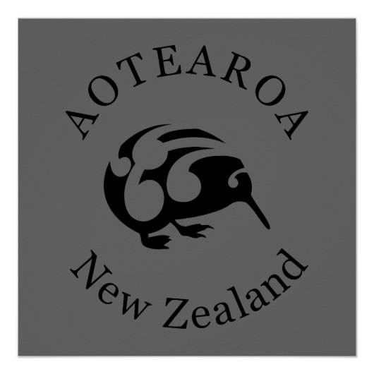 Aotearoa Nouvelle-Zélande KIWI POSTER (Devant)