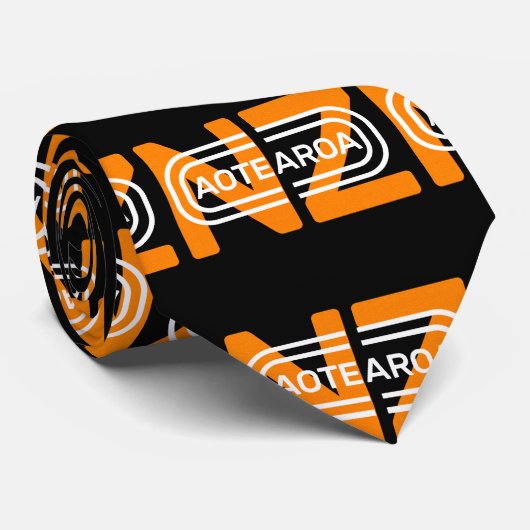 Aotearoa Text art Modern Stropdas (Opgerold)