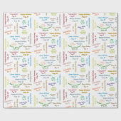 Août, 20 Anniversaire Papier cadeau (Plat)