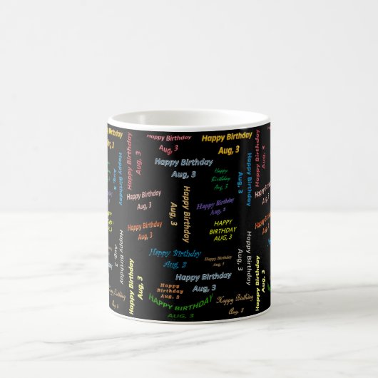 Août 3 Anniversaire Mug (Centre)