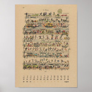 Août Bonne Notes Calendrier 2022 Poster