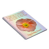Août Carnet de spirale à fleur de coquelicot (Côté Droit)